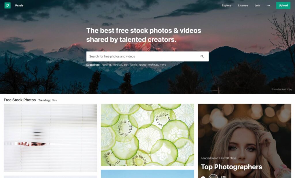 Pexels s a great Marketing Tools for Photography