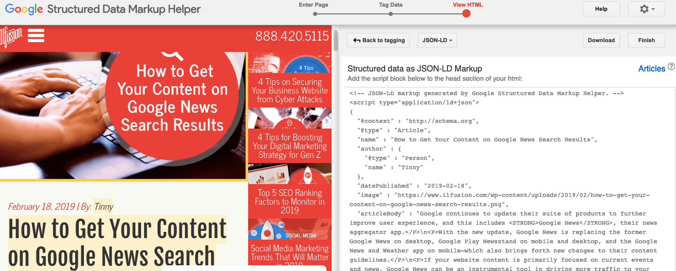 Create HTML