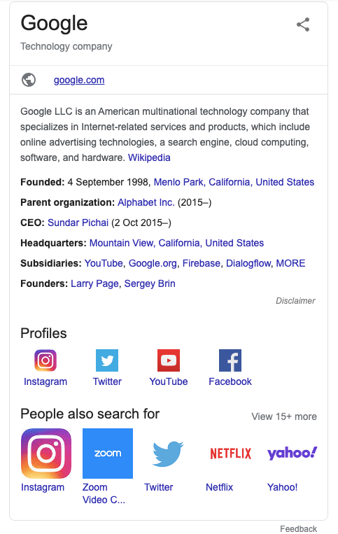 Google result